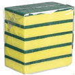 Premium Heavy Duty Scrub Sponge Scouring Sponges Yellow Green, Sponge Scourer Full Size 100mm x 150mm x 30mm 40 Sponges Box